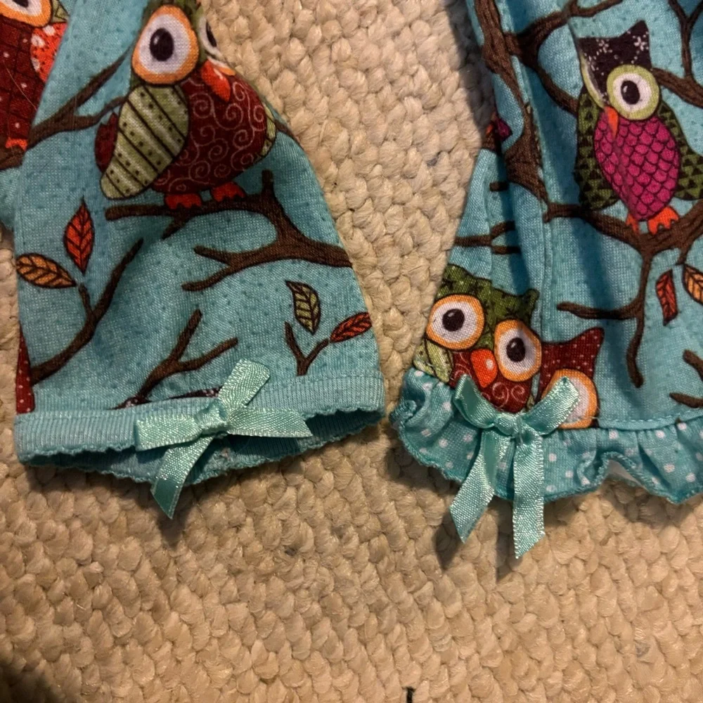 Nick & Nora 4T FLAME RESISTANT 2 Piece Pajamas Owls Long pants & Button up top
